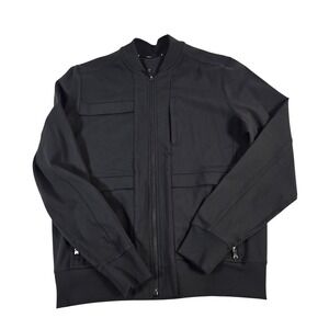 PUBLIC REC Mens Black Full Zip Bomber Jacket Athletic Athleisure Size S